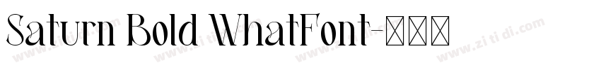 Saturn Bold WhatFont字体转换